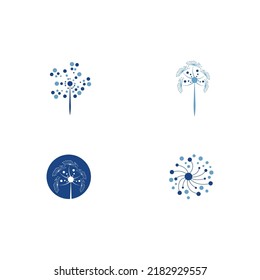 dandelion flower logo with vector illustration