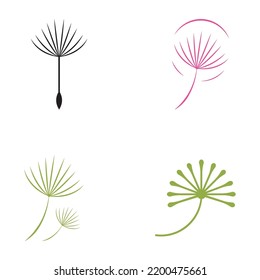 dandelion flower logo with vector illustration