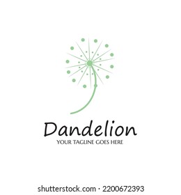 dandelion flower logo with vector illustration