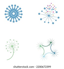 dandelion flower logo with vector illustration