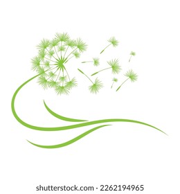 Dandelion flower logo vector and symbol template