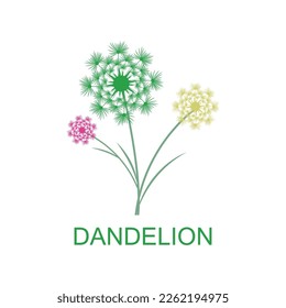 Dandelion flower logo vector and symbol template