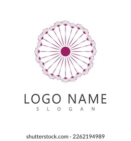 Dandelion flower logo vector and symbol template