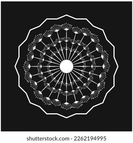 Dandelion flower logo vector and symbol template