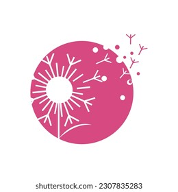 Dandelion flower logo vector and symbol template