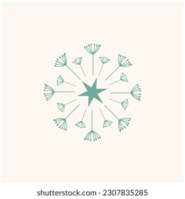 Dandelion flower logo vector and symbol template