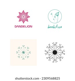 Dandelion flower logo vector and symbol template