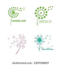 Dandelion flower logo vector and symbol template