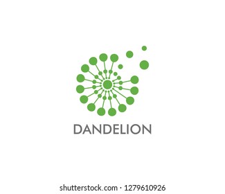 Dandelion flower logo vector template