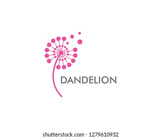 Dandelion flower logo vector template