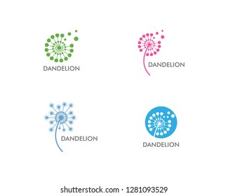 Dandelion flower logo vector template