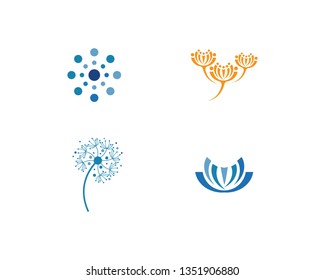 Dandelion flower logo vector template