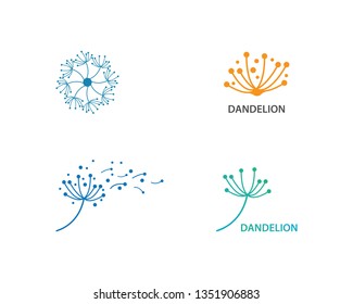 Dandelion flower logo vector template