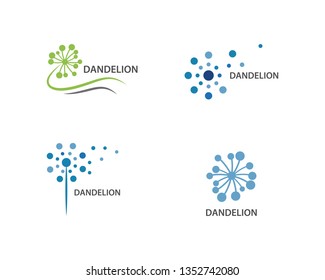 Dandelion flower logo vector template