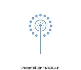 Dandelion flower logo vector template 