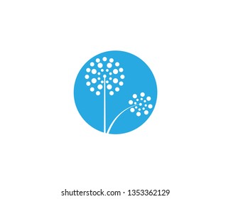 Dandelion flower logo vector template 