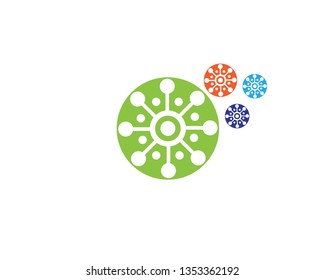 Dandelion flower logo vector template 