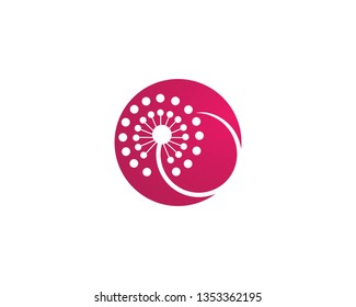 Dandelion flower logo vector template 