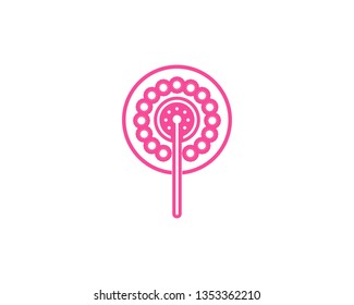 Dandelion flower logo vector template 