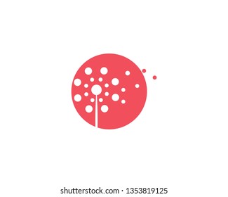 Dandelion flower logo vector template
