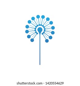 Dandelion flower logo vector template 