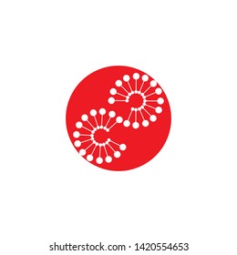 Dandelion flower logo vector template 