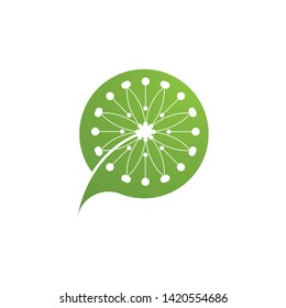 Dandelion flower logo vector template 