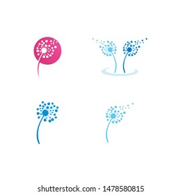 Dandelion flower logo vector template