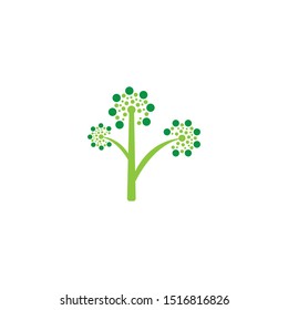 DANDELION FLOWER LOGO VECTOR TEMPLATE