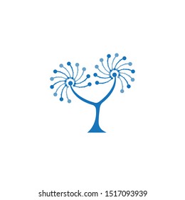 DANDELION FLOWER LOGO VECTOR TEMPLATE