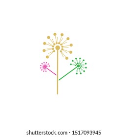 DANDELION FLOWER LOGO VECTOR TEMPLATE