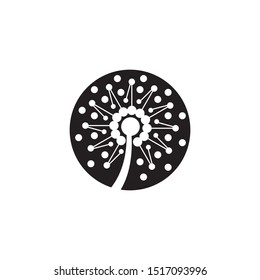 DANDELION FLOWER LOGO VECTOR TEMPLATE