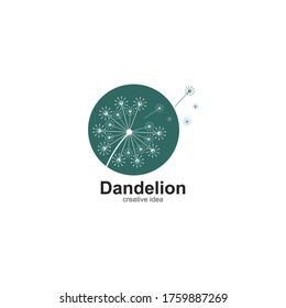 
Dandelion flower logo vector template
