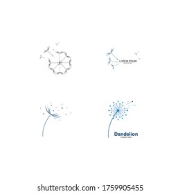 
Dandelion flower logo vector template
