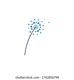 Dandelion flower logo vector template
