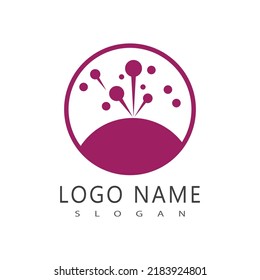 Dandelion flower logo vector template design