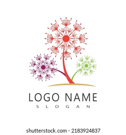 Dandelion flower logo vector template design
