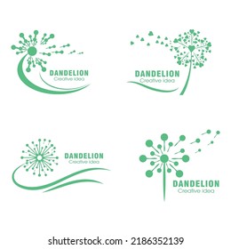 Dandelion flower logo vector template design