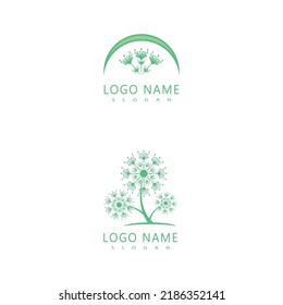 Diseño de la plantilla vectorial del logotipo de la flor de Dandelion