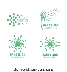 Dandelion flower logo vector template design