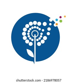 Dandelion flower logo vector template design