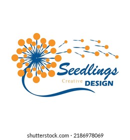 Dandelion flower logo vector template design