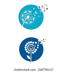 Dandelion flower logo vector template design