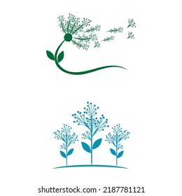 Diseño de la plantilla vectorial del logotipo de la flor de Dandelion