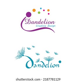 Dandelion flower logo vector template design