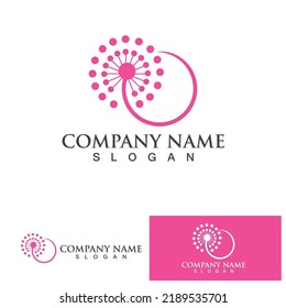 Dandelion flower logo vector template 