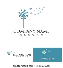 Dandelion flower logo vector template 