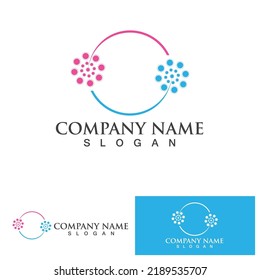Dandelion flower logo vector template 