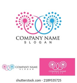 Dandelion flower logo vector template 