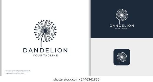 Dandelion flower logo vector template